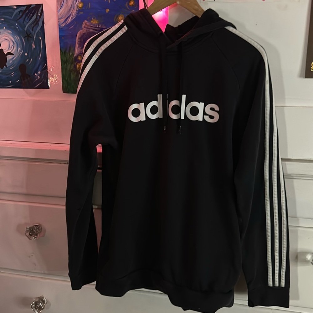 Black Adidas striped hoodie